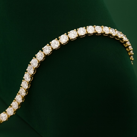 handmade Other - 9.5 inch Gold Plated Tennis Bracelet for Men and Women